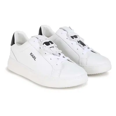 Dětské kožené sneakers boty Karl Lagerfeld bílá barva, Z30313