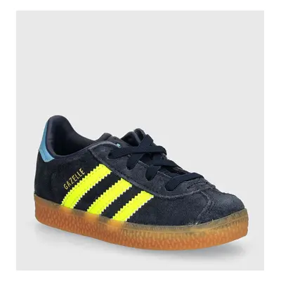 Dětské kožené sneakers boty adidas Originals GAZELLE CF EL tmavomodrá barva, IH2783