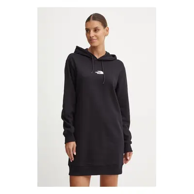 Bavlněné šaty The North Face Zumu Hooded Dress černá barva, mini, oversize, NF0A89F8JK31