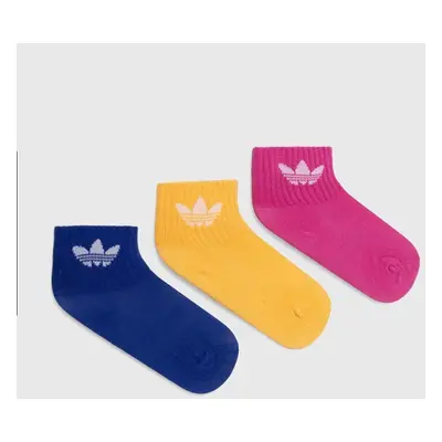 Dětské ponožky adidas Originals KIDS ANKLE SOCK 3-pack žlutá barva, IY6696