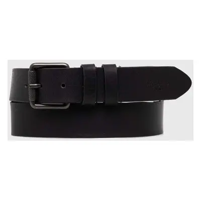 Kožený pásek Pepe Jeans TATE BELT pánský, černá barva, PM021028