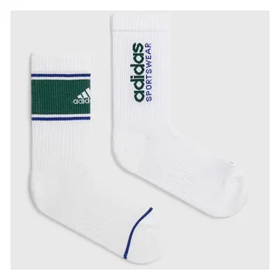 Ponožky adidas 2-pack bílá barva, IY7820