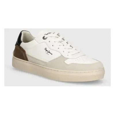 Kožené sneakers boty Pepe Jeans PMS00019 bílá barva, CAMDEN NATURE M