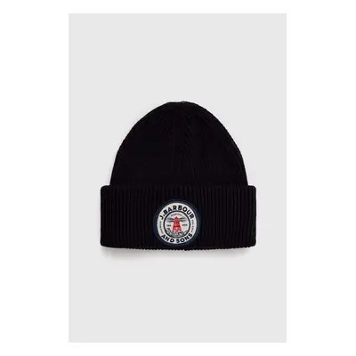 Čepice Barbour Dunford Beanie tmavomodrá barva, MHA0821