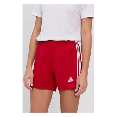 Kraťasy adidas Performance GN5783 dámské, červená barva, hladké, medium waist