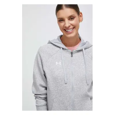 Mikina Under Armour dámská, šedá barva, s kapucí, melanžová