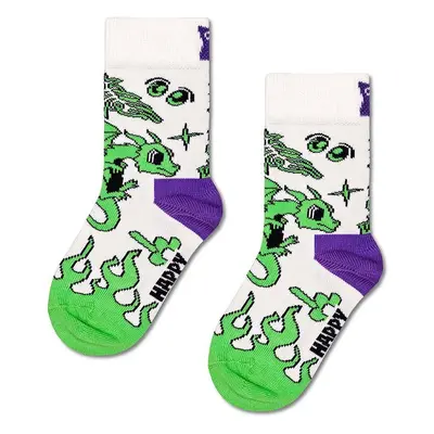 Dětské ponožky Happy Socks Kids Hyper Dragon Sock zelená barva, P001447