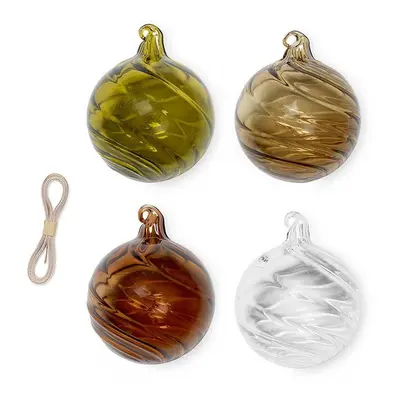 Sada vánočních ozdob ferm LIVING Twirl Ornaments 4-pack