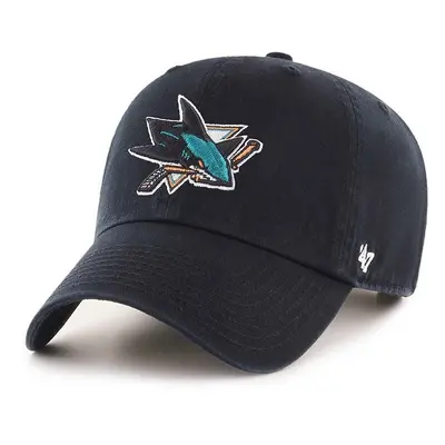 Bavlněná baseballová čepice 47 brand NHL San Jose Sharks černá barva, s aplikací, H-RGW22GWS-BK