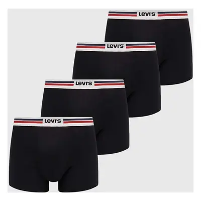 Boxerky Levi's 4-pack pánské, černá barva