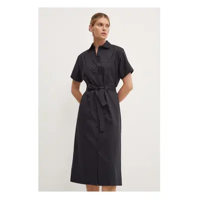 Bavlněné šaty A.P.C. robe new drew tmavomodrá barva, midi, COGZR.F05959