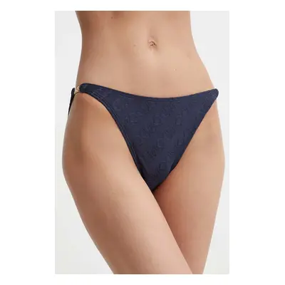 Plavkové kalhotky MICHAEL Michael Kors STRING BIKINI BOTTOM tmavomodrá barva, MM13095