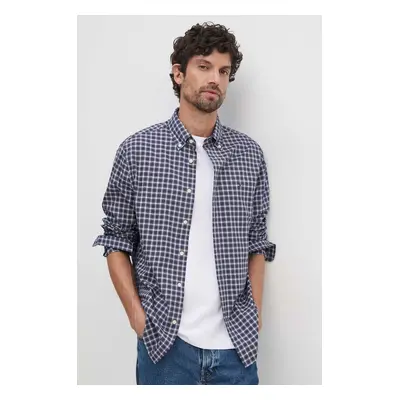 Bavlněná košile Tommy Hilfiger vínová barva, regular, s límečkem button-down, MW0MW37363