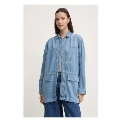 Džínová bunda Pepe Jeans CLARENCE dámská, přechodná, oversize, PL402413