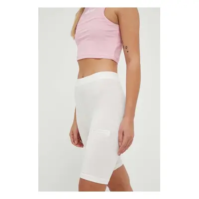 Kraťasy Ellesse dámské, béžová barva, hladké, medium waist