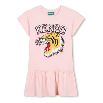 Dětské bavlněné šaty Kenzo Kids růžová barva, mini, K60682