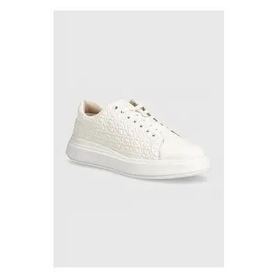 Sneakers boty Calvin Klein CUPSOLE LACE UP SAFF MONO bílá barva, HW0HW02103