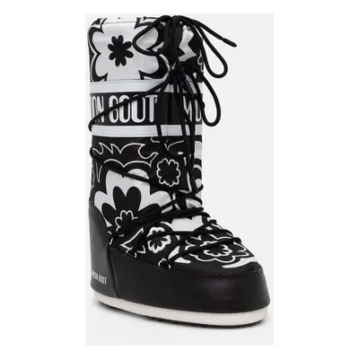 Sněhule Moon Boot MB ICON FLOWER černá barva, 80D1402940 NA02