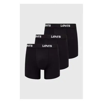 Boxerky Levi's 3-pack pánské, černá barva