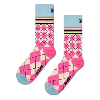 Ponožky Happy Socks Mixed Argyle Sock růžová barva, P001872