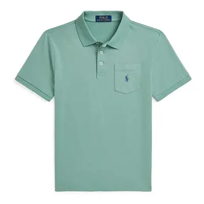 Dětská bavlněná polokošile Polo Ralph Lauren zelená barva, 323942065002