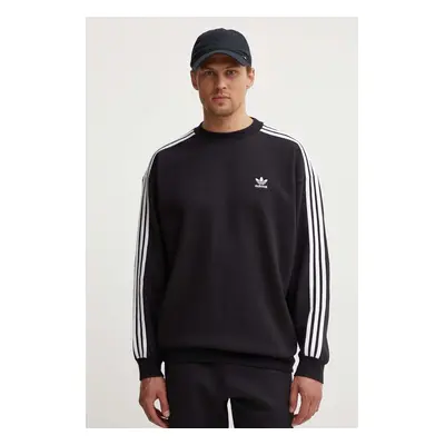 Mikina adidas Originals Adicolor Oversized Crew pánská, černá barva, s aplikací, IZ1829