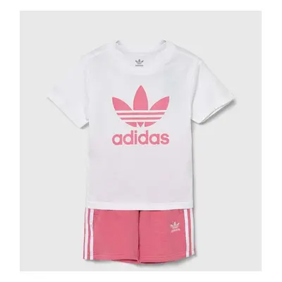 Dětská souprava adidas Originals SHORT TEE SET růžová barva, JE1612