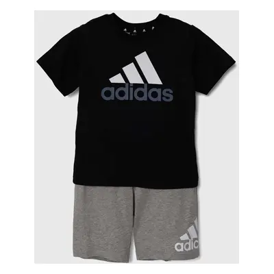 Dětská bavlněná souprava adidas LK BL CO T SET černá barva, IX7325