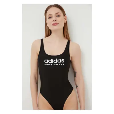 Jednodílné plavky adidas černá barva, měkký košík, IQ3955