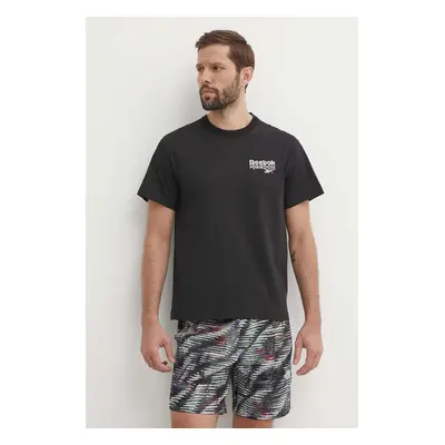 Bavlněné tričko Reebok Brand Proud černá barva, s potiskem, 100076383