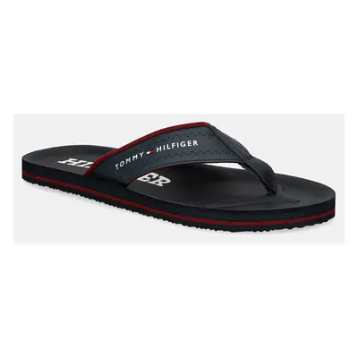 Žabky Tommy Hilfiger COMFORT HILFIGER BEACH SANDAL pánské, tmavomodrá barva, FM0FM05235