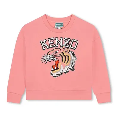 Dětská mikina Kenzo Kids růžová barva, s potiskem, K60692