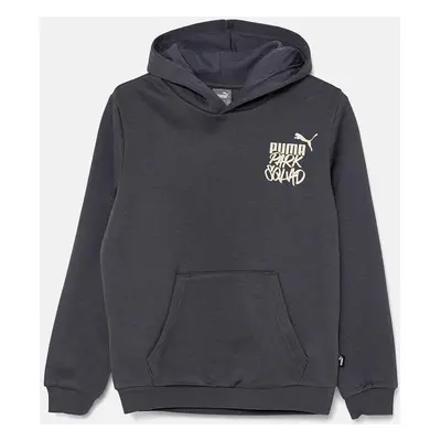 Dětská mikina Puma ESS+ MID 90s Hoodie šedá barva, s kapucí, s potiskem, 681877