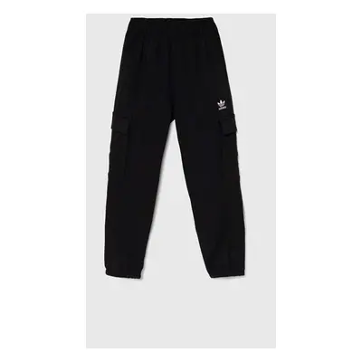 Dětské tepláky adidas Originals CARGO černá barva, hladké, IY7506