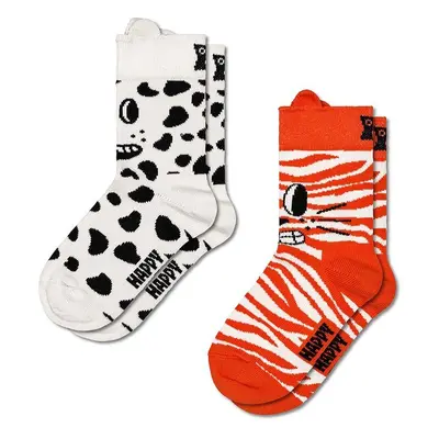 Dětské ponožky Happy Socks Kids Cat & Dog Socks 2-pack bílá barva