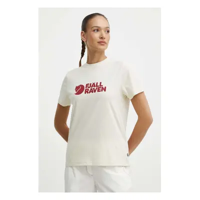 Tričko Fjallraven Fjällräven Logo Tee béžová barva, F87146