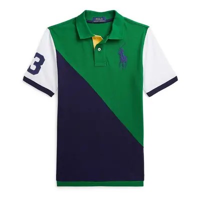 Dětská bavlněná polokošile Polo Ralph Lauren zelená barva, 323942107001