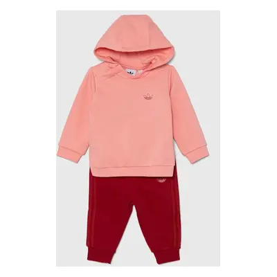 Dětská tepláková souprava adidas Originals HOODIE SET růžová barva, IY9538