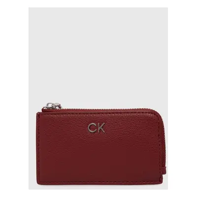 Pouzdro na karty Calvin Klein červená barva, K60K612281