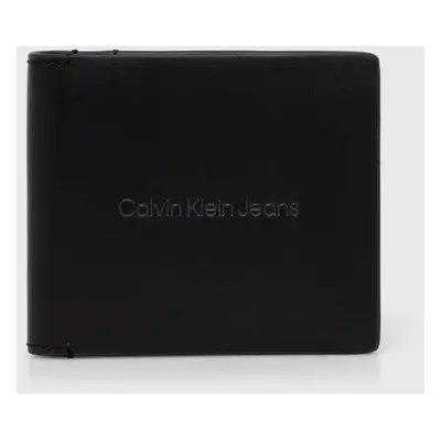 Kožená peněženka Calvin Klein Jeans černá barva, K50K512059