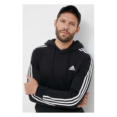 Mikina adidas pánská, černá barva, s kapucí, s aplikací, IB4028