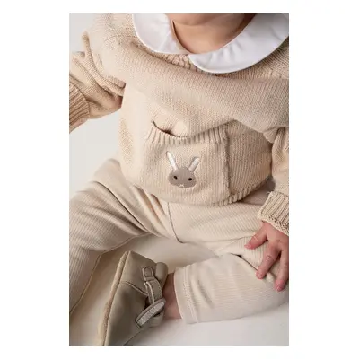 Dětský bavlněný svetr Donsje Loeke Sweater Bunny béžová barva, 3026001