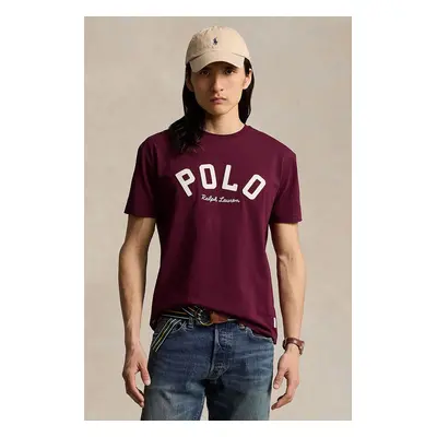 Bavlněné tričko Polo Ralph Lauren červená barva, s aplikací, 710952043