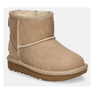 Dětské semišové sněhule UGG CLASSIC MINI II béžová barva, 1017715T