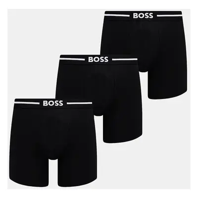 Boxerky BOSS 3-pack pánské, černá barva, 50510698