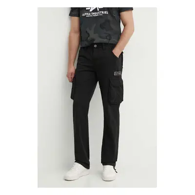 Kalhoty Alpha Industries Jet Pant pánské, černá barva, jednoduché, 101212.03