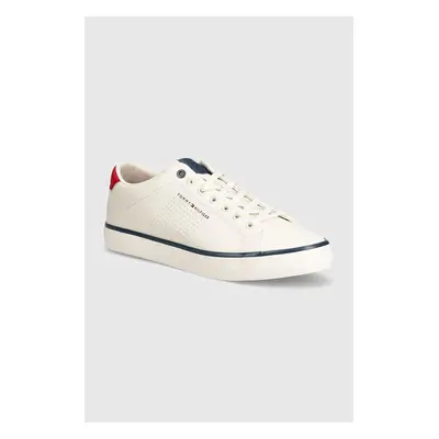 Sneakers boty Tommy Hilfiger TH HI VULC LOW CORE SEASONAL bílá barva, FM0FM05110