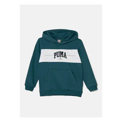 Dětská mikina Puma SQUAD Hoodie zelená barva, s kapucí, s potiskem, 682775