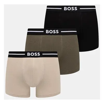 Boxerky BOSS 3-pack pánské, černá barva, 50517833