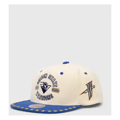 Kšiltovka Mitchell&Ness Golden State Warriors béžová barva, vzorovaná, HHSS7510-GSWYYPPPOFWH